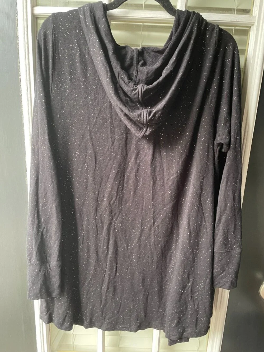 Soma French Terry Pullover Hoodie Black Glittered
